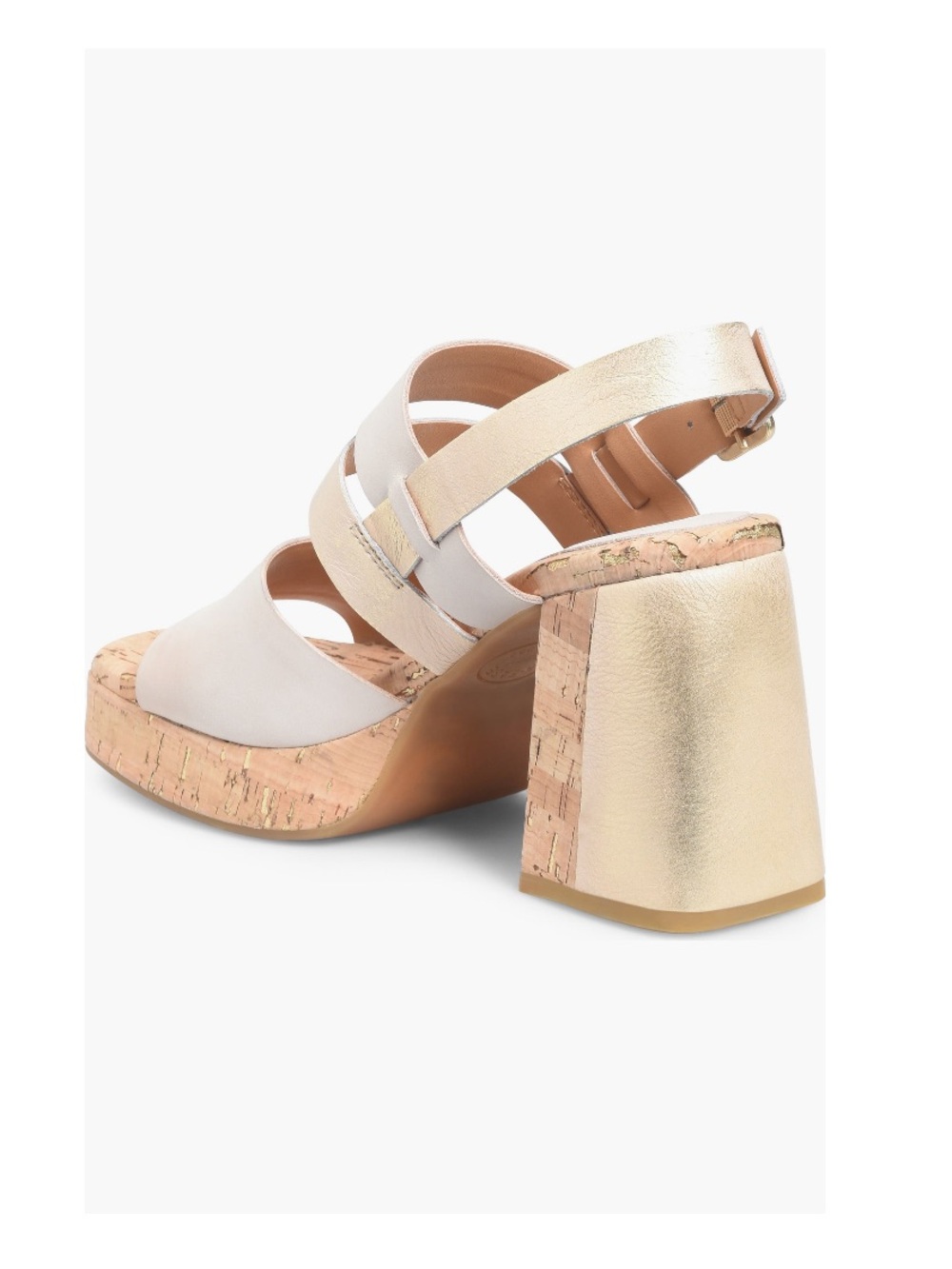 Kork-Ease Maxi Sandal Platform & Cork Natural Combo Cream, Tan & Gold Women’s 10 - Picture 9 of 12